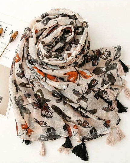 Luxurious Blue Porcelain Cashmere Blend Shawl - The Perfect Accessory for Any Occasion