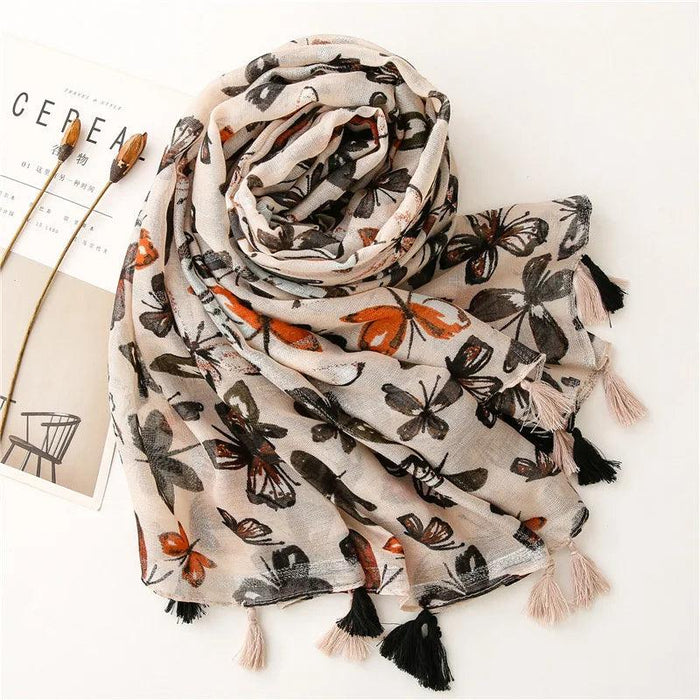 Blue Porcelain Print Cashmere Blend Shawl Wrap - Stylish Versatility for Every Event