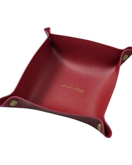 Chic PU Leather Desktop Storage Tray for Stylish Home Organization