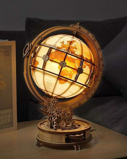 Illuminated 3D Globe Puzzle Lamp - A Stunning Fusion of Light and Educational Artistry for Your Home