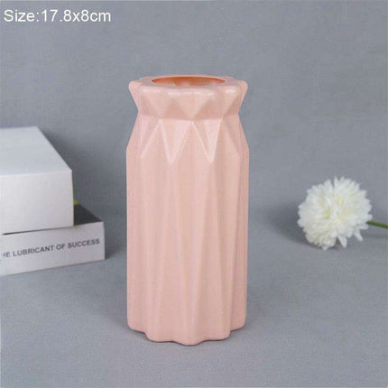 Nordic Elegance White and Pink Floral Vase - Quick Delivery