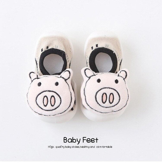 Baby's Non-Slip Cotton Socks with Rubber Soles