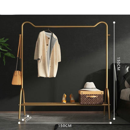 Chic Golden Steel Pipe Garment Drying Rack for Stylish Home Organization