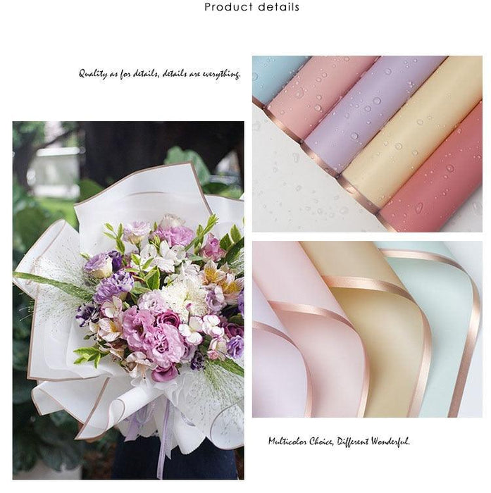 Gold Rose Flower Tissue Paper Set for Elegant Presentations - 20 Sheets (58x58cm)