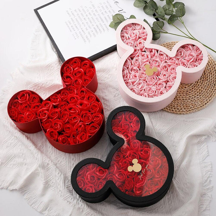 Everlasting Rose Soap Flower Heart Box