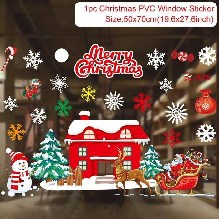 Festive Holiday Celebration Sticker Set: Christmas & New Year Wall and Window Decor