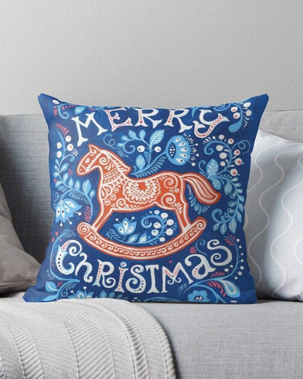 Whimsical Linen Animal Pillow Cover with Playful Cartoon Design