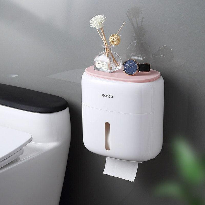 Bathroom Organizer with Phone Holder and Quick-Change Toilet Paper Feature