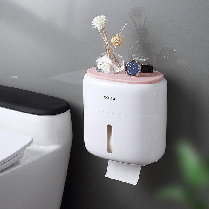 Toilet Paper Holder with Wall-Mounted Mobile Phone Stand