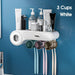 Automatic Toothpaste Squeezer Dispenser with Multi-Compartment Storage Shelf - Bathroom Organization Solution