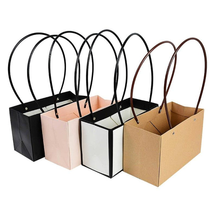 Eco-Chic Floral Kraft Paper Gift Bag - Sustainable & Elegant