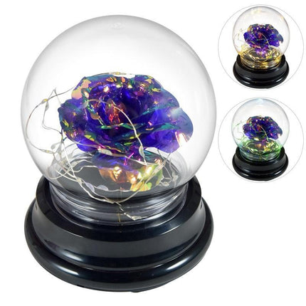 Eternal Glow Rose Dome - Illuminated Floral Beauty