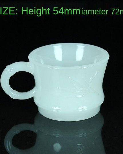 Sophisticated White Jade Glass Coffee Cup Set - Elevate Your Drinking Experience
