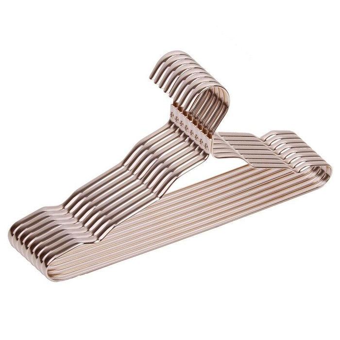 Vibrant 10-Pack Aluminum Alloy Hangers with Non-Slip Grip for Stylish Closet Organization