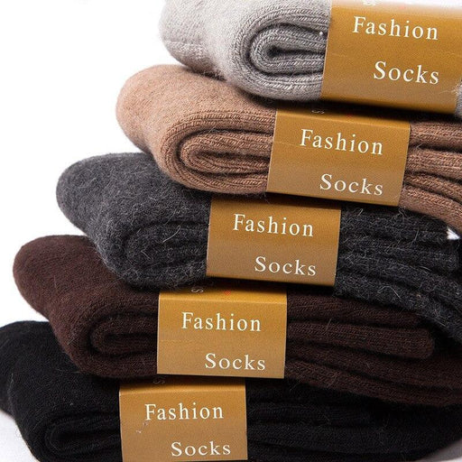 Winter-Ready Men's Wool Socks | 5 Pairs Bundle for Cozy Comfort