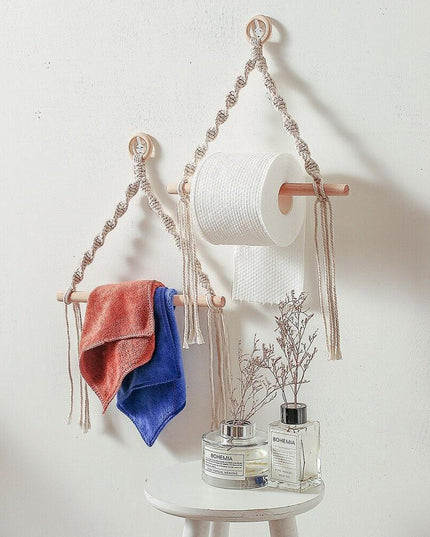 Handcrafted Bohemian Macrame Toilet Paper Holder - Unique Bathroom Decor Accessory