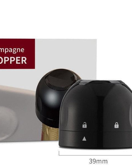 Elegant Champagne Preservation Stopper with Unique Spinning Lock