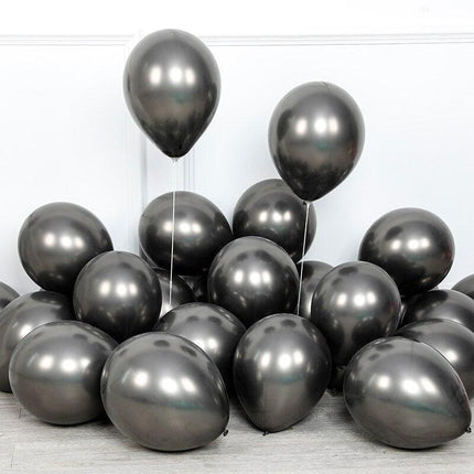 Elegant Chrome Metallic Latex Balloon Set - 50 Pieces for Celebratory Events
