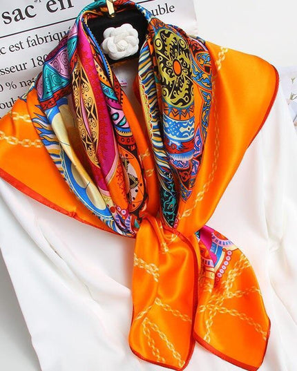 Luxurious Floral Silk Scarf for Women - Chic Neck Wrap for Holiday Elegance
