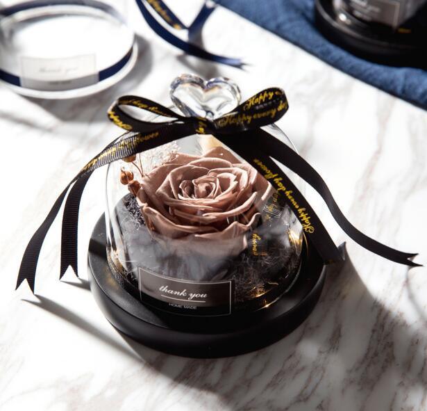 Enchanted Rose Glass Dome with Twinkling LED Lights