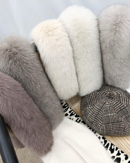 Opulent Fox Fur and Wool Scarf Collar - Transform Your Winter Wardrobe with Elegance
