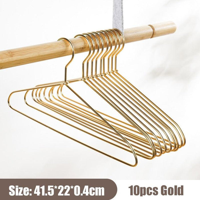 Set of 10 Luxury Space-Saving Metal Clothes Hangers with Non-Slip Design