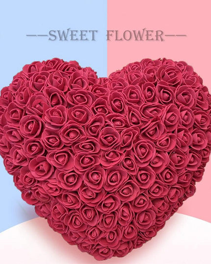 Forever Love Heart-Shaped Red Rose Floral Display