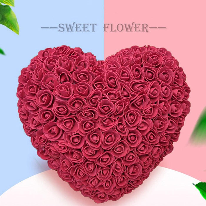 Lovely Heart-Shaped Red Rose Artificial Flower Box Set