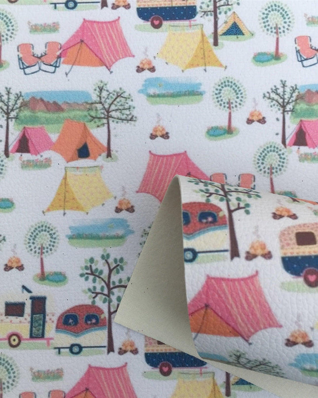 Chic Bow-knot Faux Leather Fabric in Elegant Apple Lychee for Creative Crafts