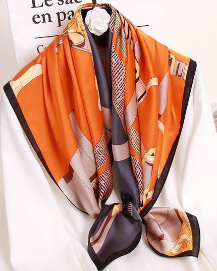 Luxurious Floral Silk Scarf for Women - Chic Neck Wrap for Holiday Elegance