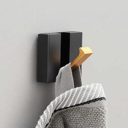 Modern Black Gold Compact Folding Towel Rack