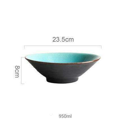 Charming Blue Ice-Crack Glaze Ceramic Dinner Plate Collection - Set of 4