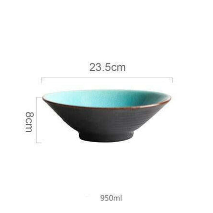 Stunning Blue Ice Cracking Glaze Ceramic Dinnerware - Set of 4 Plates