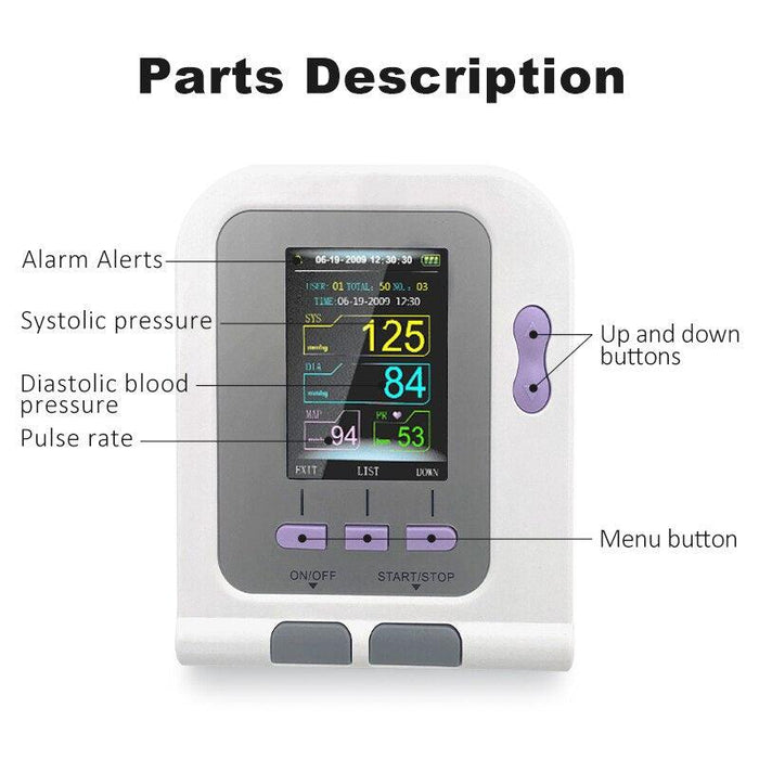CONTEC08a Vet Animal Blood Pressure Detector Can Be Equipped With Blood Oxygen Function Probe And Cuff Of Various Sizes-0-Très Elite-China-standard 1 cuff-Très Elite