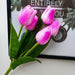 Opulent Botanica Collection: Realistic Hot Pink Tulip Stems - Set of 5