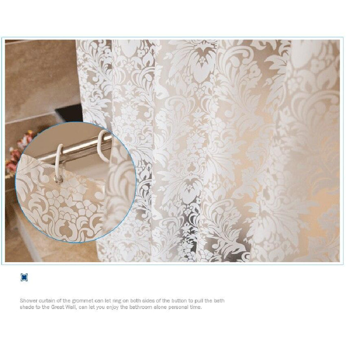 Elegant Floral Shower Curtain Set with Waterproof PEVA Material and Multiple Size Options
