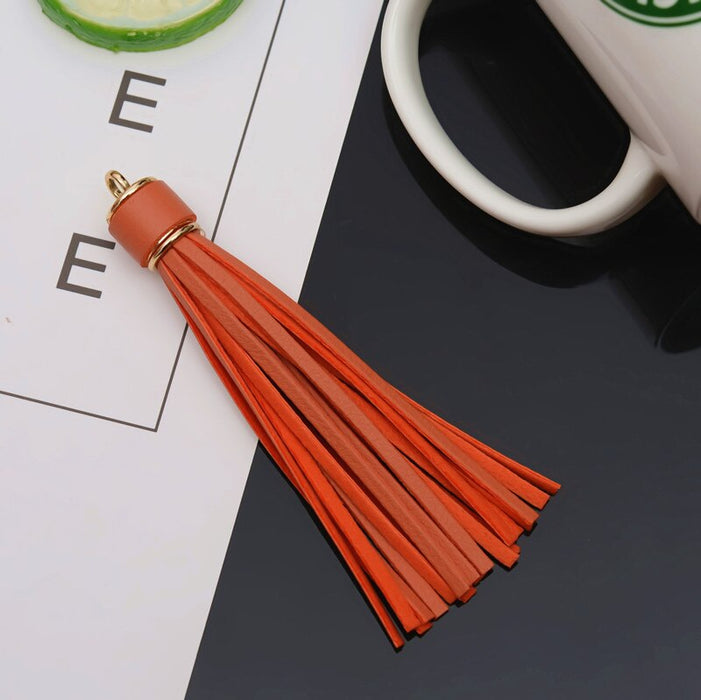 5-Piece Vibrant Faux Leather Tassel Fringes for DIY Jewelry and Crafts