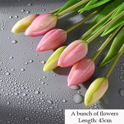Luxurious Tulip Blossoms: Set of 5 Artificial Flowers for Elegant Home Decor