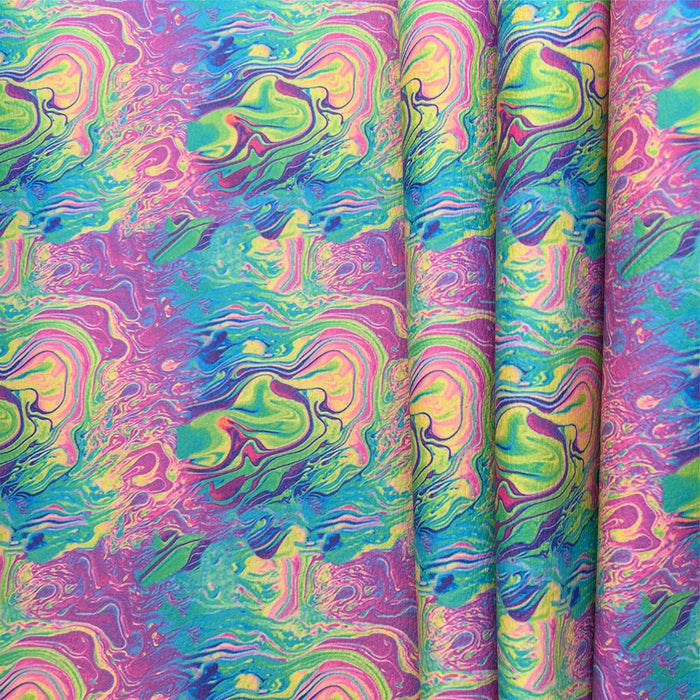 Rainbow and Floral Synthetic Leather Fabric: Crafting Creativity Unleashed
