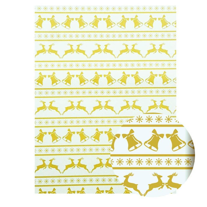 Festive PU Bow Fabric Sheets: Holiday Cartoon Animals for DIY Hair Accessories