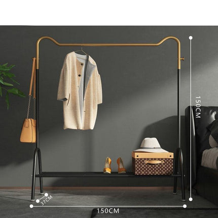 Chic Golden Steel Pipe Garment Drying Rack for Stylish Home Organization