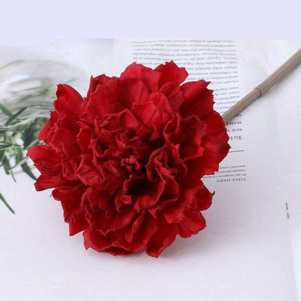 Silk Carnation Floral Arrangement - 10-Stem Bouquet for Celebrating Teachers and Mothers