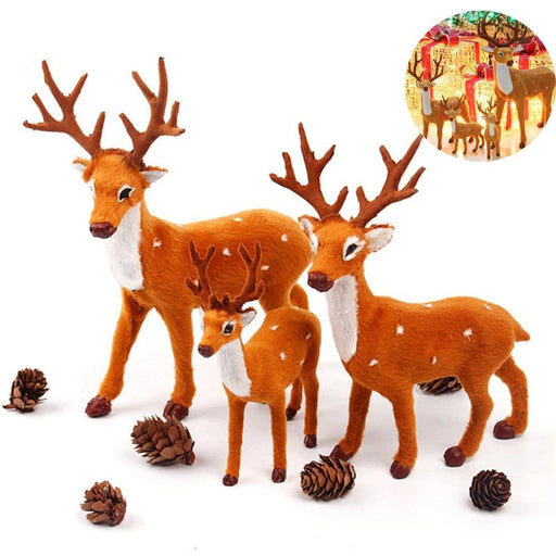 15/20/25cm Reindeer Christmas Deer Xmas Elk Plush Simulation Christmas Decorations For Home Merry Christmas New Year Ornaments - Très Elite