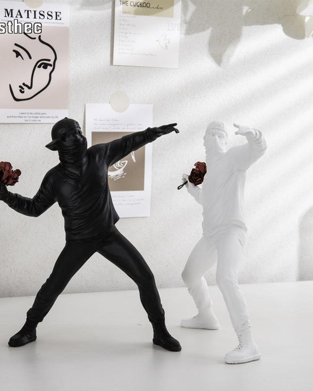 Urban Expressionist Banksy-Style Large Resin Sculpture - Modern Home Accent & Thoughtful Gift Idea