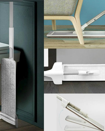 Revolutionary Stainless Steel 2in1 Mop System with Built-in Spray and Hands-Free Scraper