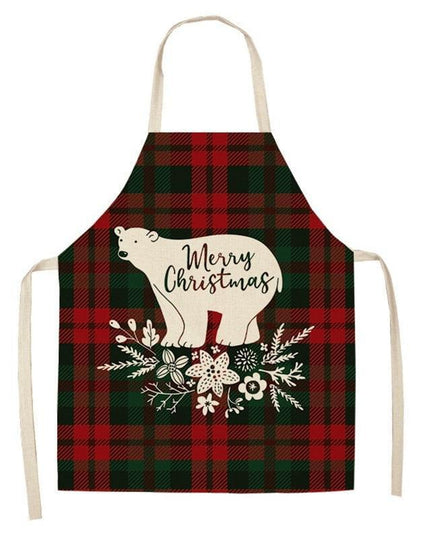 Merry Christmas Linen Cooking Apron - Essential Festive Attire & Gift Idea