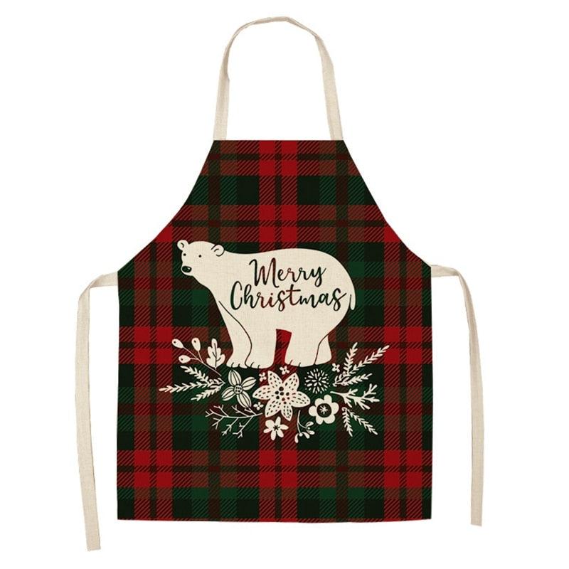 Linen Merry Christmas Apron Christmas Decorations for Home Kitchen Accessories Natal Navidad 2020 New Year Christmas Gifts-0-Très Elite-1-Très Elite