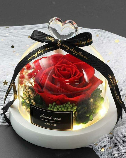 Timeless Elegance Glass Rose Showcase - A Symbol of Love and Grace
