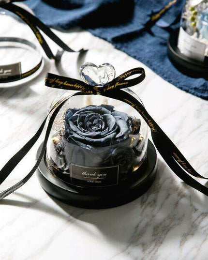 Enchanted Rose Glass Dome with Twinkling LED Lights