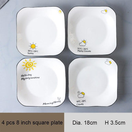 Nordic Charm Ceramic Dining Set - Contemporary Tableware Collection